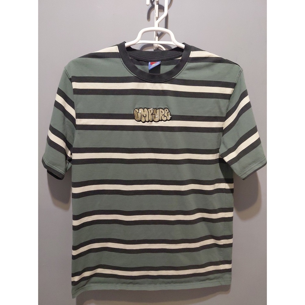 VTG Y2K EMPYRE Green Blk/White Stripe Skater Jesse Pinkman Rugby Shirt men XL